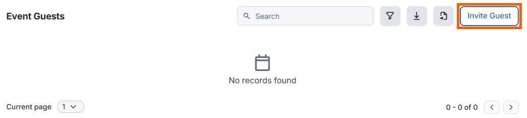 Invite Guest button in the Event Guests section