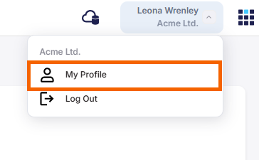 Screenshot of "My Profile" option highlighted.