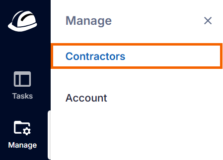 screenshot showing the "Contractors" option highlighted.