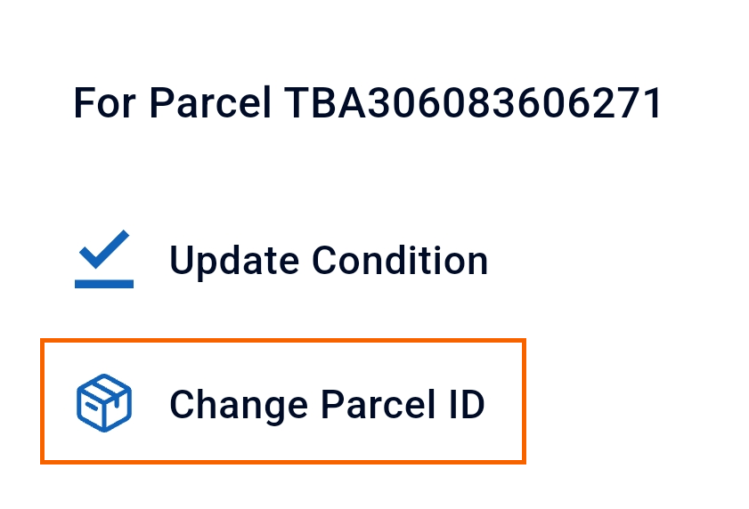 Screenshot of the "Change Parcel ID" option.
