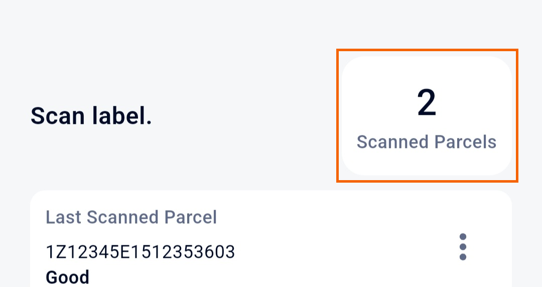 screenshot of the "Scanned Parcels" option.
