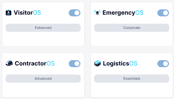 Screenshot of the modules with their tiers listed.