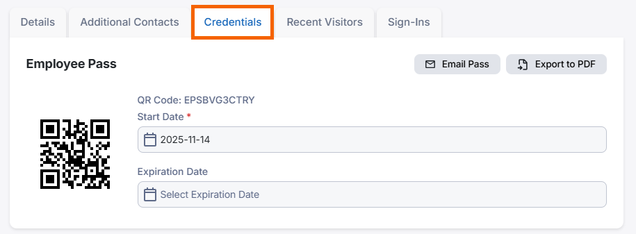 Screenshot showing the "Credentials" tab highlighted.