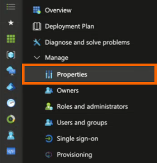 Screenshot showing "Properties" highlighted.