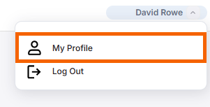 Screenshot showing "My Profile" highlighted.