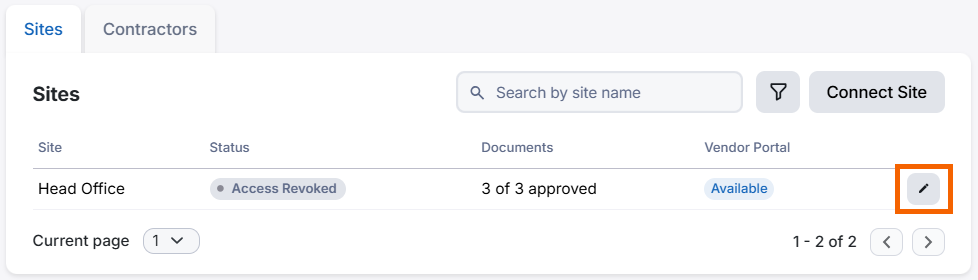 Screenshot showing the edit icon highlighted.