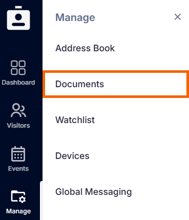 Screenshot showing the "Documents" option highlighted.