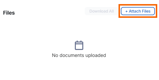 Screenshot showing the "Attach Files" button highlighted.