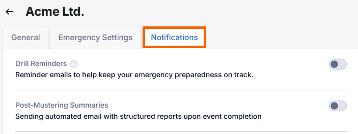 Screenshot showing the notifications tab highlighted.