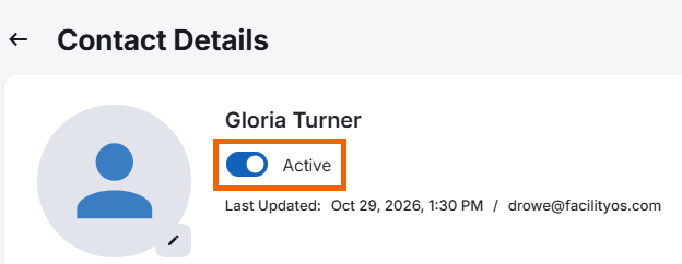 Screenshot showing the active toggle on.